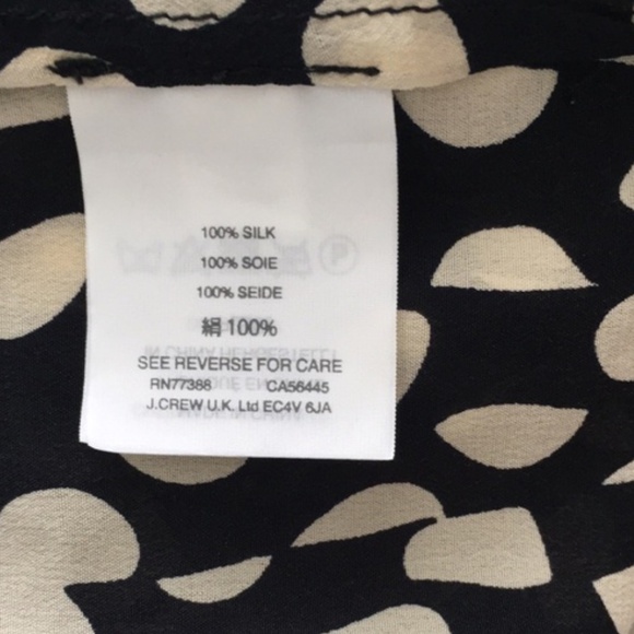 NWT J. Crew Ratti silk black and white polka dot ruffle sleeve blouse S M - Picture 9 of 9